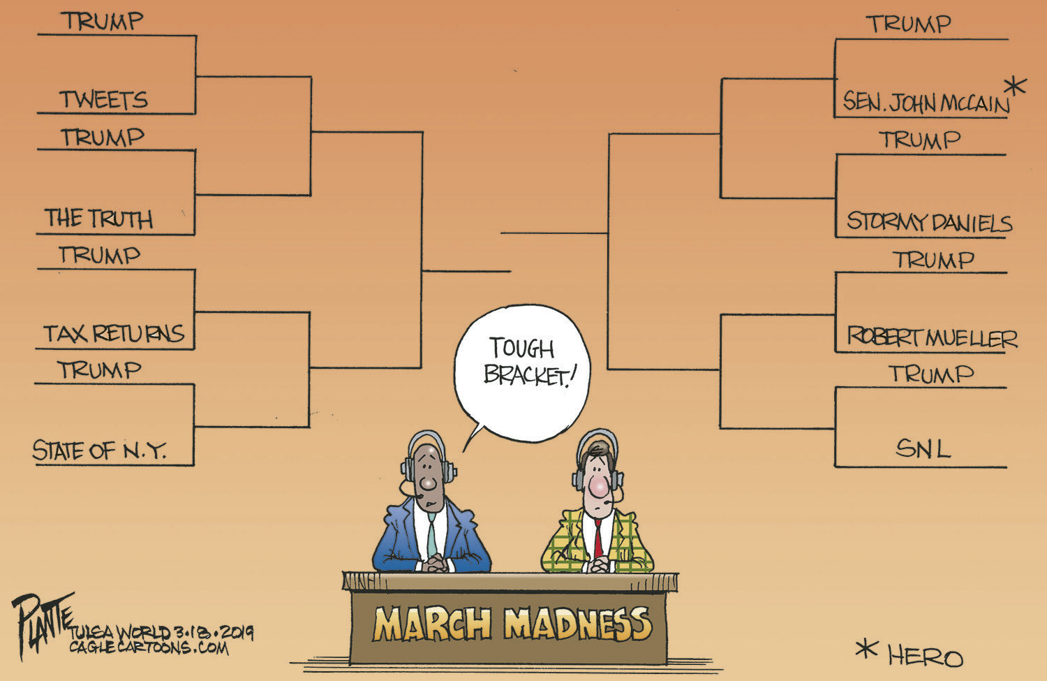 Bruce Plante Cartoon: The Trump Bracket